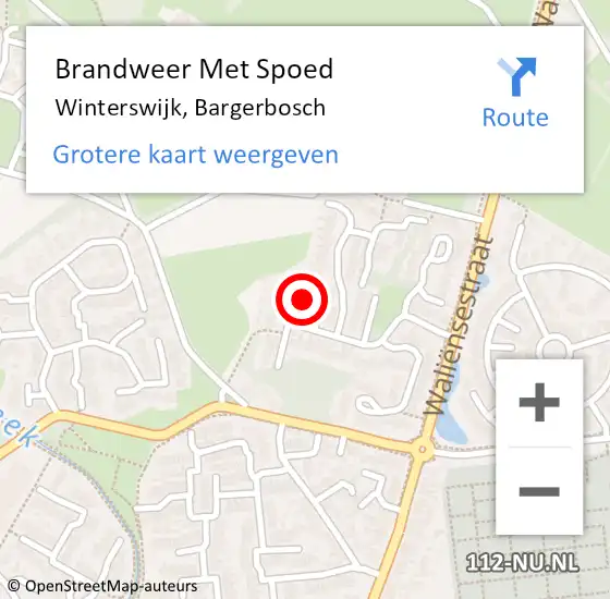 Locatie op kaart van de 112 melding: Brandweer Met Spoed Naar Winterswijk, Bargerbosch op 24 november 2023 15:23