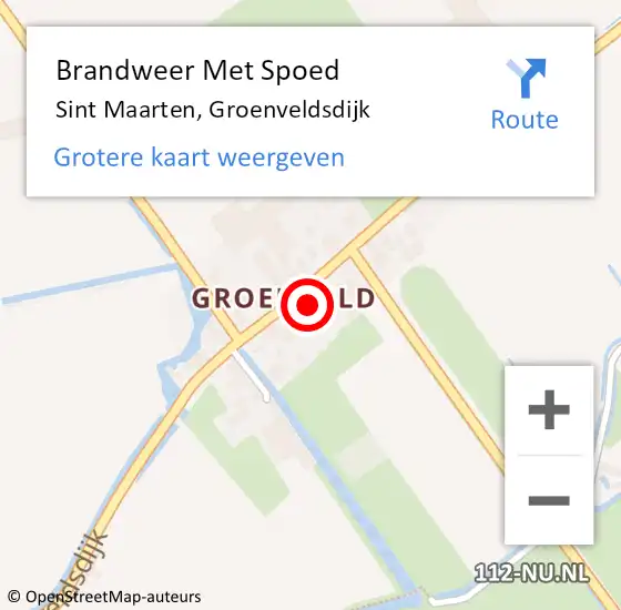 Locatie op kaart van de 112 melding: Brandweer Met Spoed Naar Sint Maarten, Groenveldsdijk op 24 november 2023 16:10