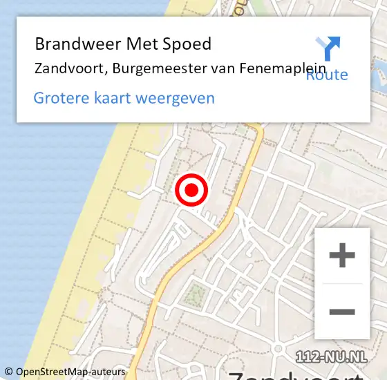 Locatie op kaart van de 112 melding: Brandweer Met Spoed Naar Zandvoort, Burgemeester van Fenemaplein op 24 november 2023 16:19