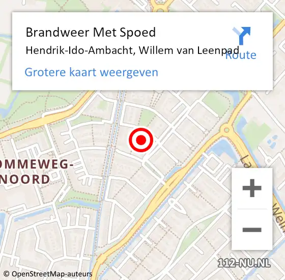 Locatie op kaart van de 112 melding: Brandweer Met Spoed Naar Hendrik-Ido-Ambacht, Willem van Leenpad op 24 november 2023 16:24