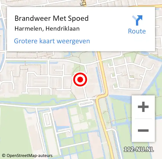 Locatie op kaart van de 112 melding: Brandweer Met Spoed Naar Harmelen, Hendriklaan op 24 november 2023 16:31