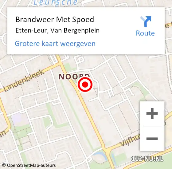 Locatie op kaart van de 112 melding: Brandweer Met Spoed Naar Etten-Leur, Van Bergenplein op 24 november 2023 16:32