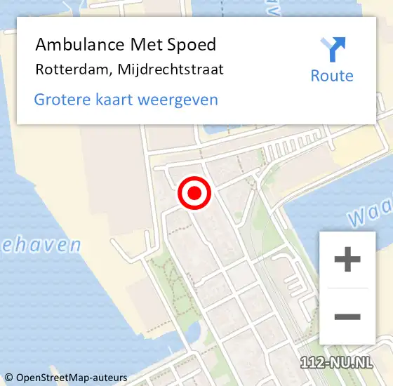 Locatie op kaart van de 112 melding: Ambulance Met Spoed Naar Rotterdam, Mijdrechtstraat op 24 november 2023 16:47