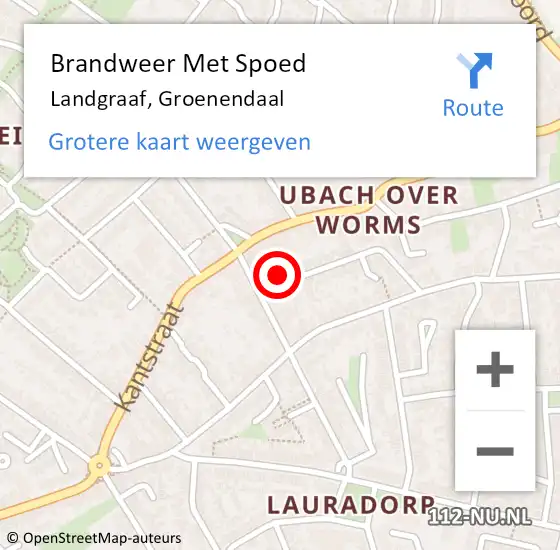 Locatie op kaart van de 112 melding: Brandweer Met Spoed Naar Landgraaf, Groenendaal op 24 november 2023 16:49