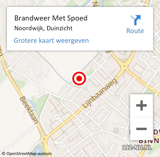 Locatie op kaart van de 112 melding: Brandweer Met Spoed Naar Noordwijk, Duinzicht op 24 november 2023 17:24