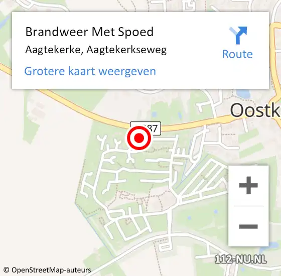 Locatie op kaart van de 112 melding: Brandweer Met Spoed Naar Aagtekerke, Aagtekerkseweg op 24 november 2023 17:48