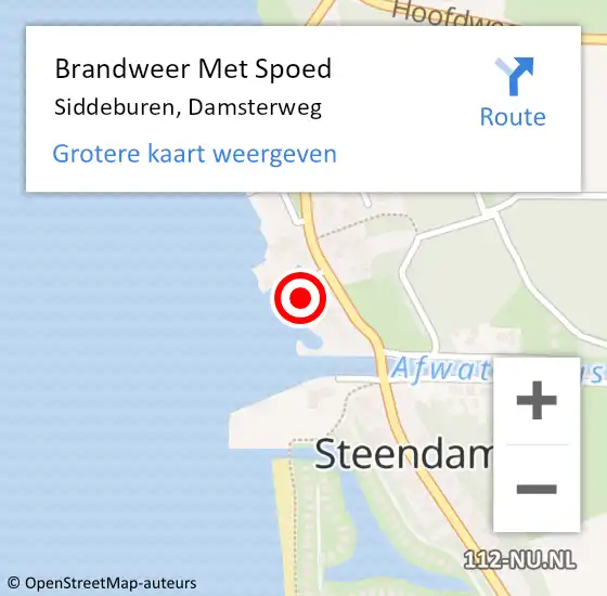 Locatie op kaart van de 112 melding: Brandweer Met Spoed Naar Siddeburen, Damsterweg op 24 november 2023 18:05