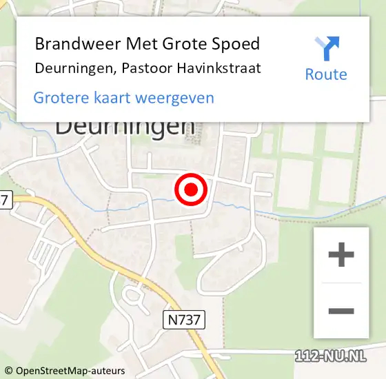 Locatie op kaart van de 112 melding: Brandweer Met Grote Spoed Naar Deurningen, Pastoor Havinkstraat op 24 november 2023 18:33