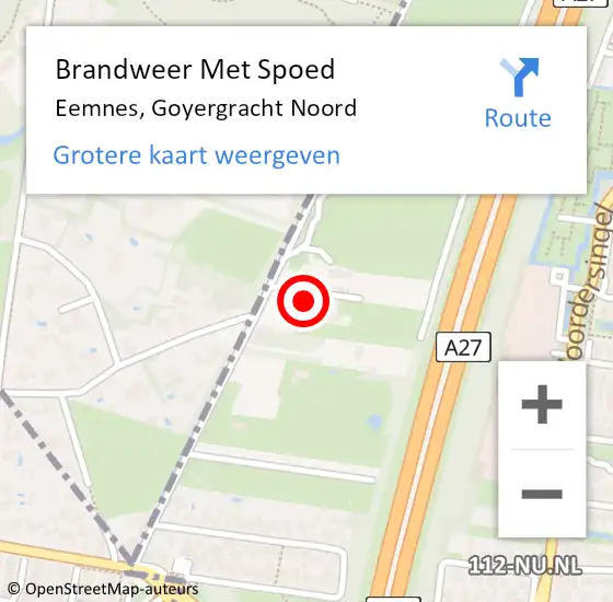 Locatie op kaart van de 112 melding: Brandweer Met Spoed Naar Eemnes, Goyergracht Noord op 24 november 2023 18:34