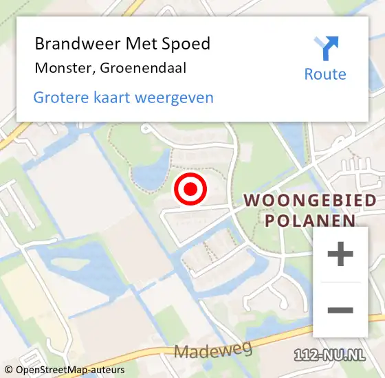 Locatie op kaart van de 112 melding: Brandweer Met Spoed Naar Monster, Groenendaal op 24 november 2023 18:35