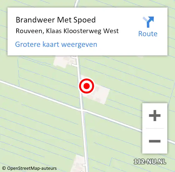 Locatie op kaart van de 112 melding: Brandweer Met Spoed Naar Rouveen, Klaas Kloosterweg West op 24 november 2023 18:56