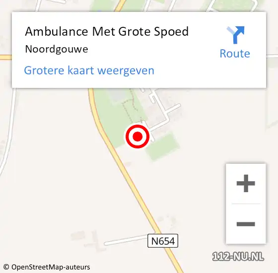 Locatie op kaart van de 112 melding: Ambulance Met Grote Spoed Naar Noordgouwe op 24 november 2023 19:01