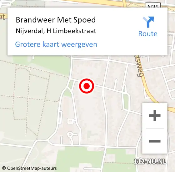 Locatie op kaart van de 112 melding: Brandweer Met Spoed Naar Nijverdal, H Limbeekstraat op 24 november 2023 19:13