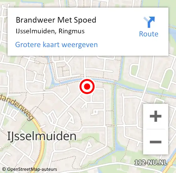 Locatie op kaart van de 112 melding: Brandweer Met Spoed Naar IJsselmuiden, Ringmus op 24 november 2023 19:29