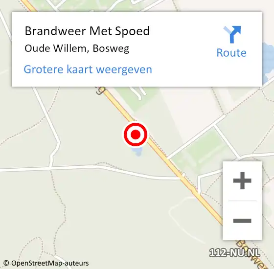Locatie op kaart van de 112 melding: Brandweer Met Spoed Naar Oude Willem, Bosweg op 24 november 2023 19:37
