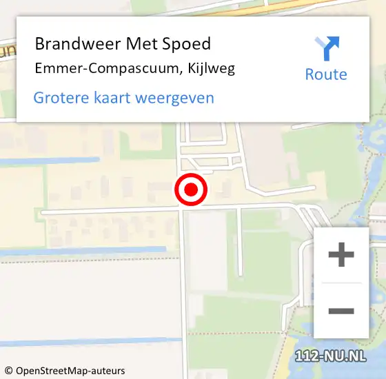 Locatie op kaart van de 112 melding: Brandweer Met Spoed Naar Emmer-Compascuum, Kijlweg op 24 november 2023 19:47