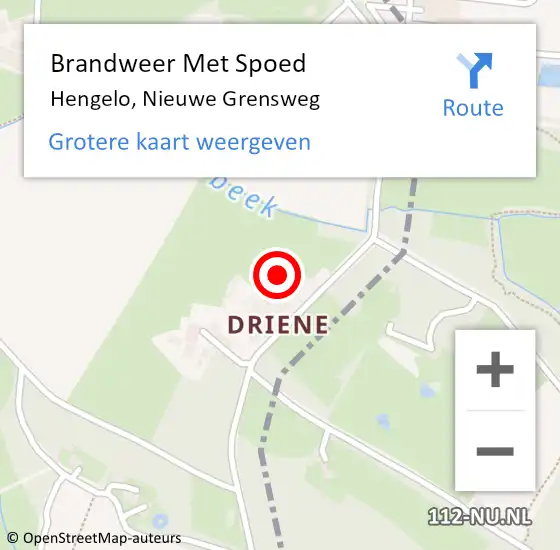 Locatie op kaart van de 112 melding: Brandweer Met Spoed Naar Hengelo, Nieuwe Grensweg op 24 november 2023 19:50