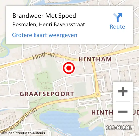 Locatie op kaart van de 112 melding: Brandweer Met Spoed Naar Rosmalen, Henri Bayensstraat op 24 november 2023 19:52