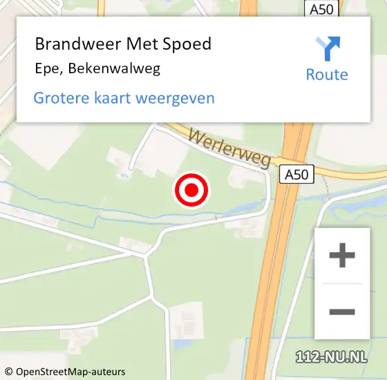 Locatie op kaart van de 112 melding: Brandweer Met Spoed Naar Epe, Bekenwalweg op 24 november 2023 20:03