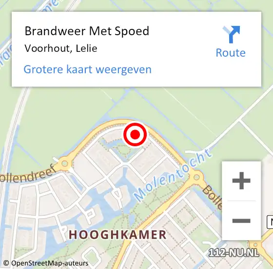 Locatie op kaart van de 112 melding: Brandweer Met Spoed Naar Voorhout, Lelie op 24 november 2023 20:24