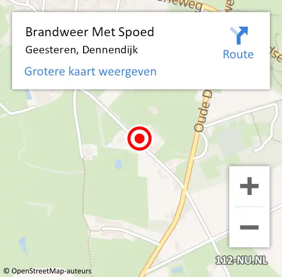 Locatie op kaart van de 112 melding: Brandweer Met Spoed Naar Geesteren, Dennendijk op 24 november 2023 20:29