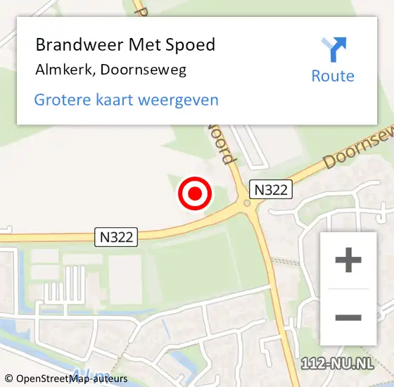 Locatie op kaart van de 112 melding: Brandweer Met Spoed Naar Almkerk, Doornseweg op 24 november 2023 20:38