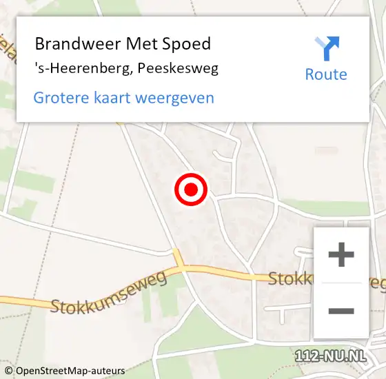 Locatie op kaart van de 112 melding: Brandweer Met Spoed Naar 's-Heerenberg, Peeskesweg op 24 november 2023 20:46