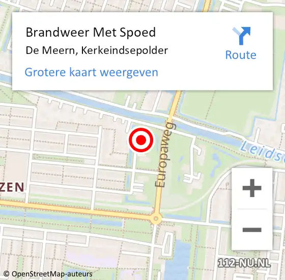 Locatie op kaart van de 112 melding: Brandweer Met Spoed Naar De Meern, Kerkeindsepolder op 24 november 2023 21:01