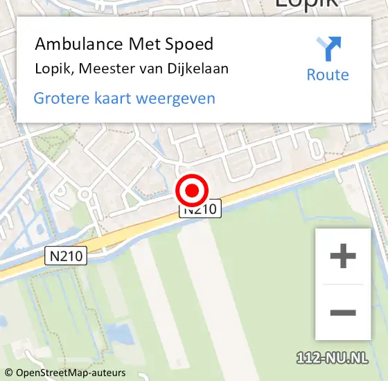 Locatie op kaart van de 112 melding: Ambulance Met Spoed Naar Lopik, Meester van Dijkelaan op 24 november 2023 21:08