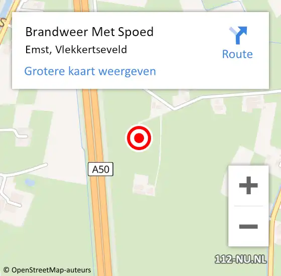 Locatie op kaart van de 112 melding: Brandweer Met Spoed Naar Emst, Vlekkertseveld op 24 november 2023 21:13