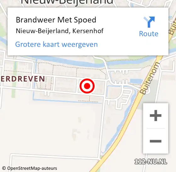 Locatie op kaart van de 112 melding: Brandweer Met Spoed Naar Nieuw-Beijerland, Kersenhof op 24 november 2023 21:34