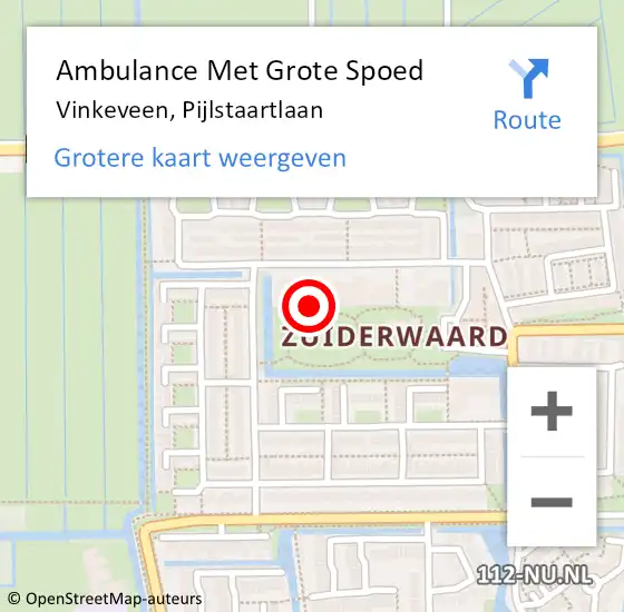 Locatie op kaart van de 112 melding: Ambulance Met Grote Spoed Naar Vinkeveen, Pijlstaartlaan op 24 november 2023 21:47