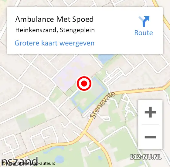 Locatie op kaart van de 112 melding: Ambulance Met Spoed Naar Heinkenszand, Stengeplein op 16 september 2014 13:41