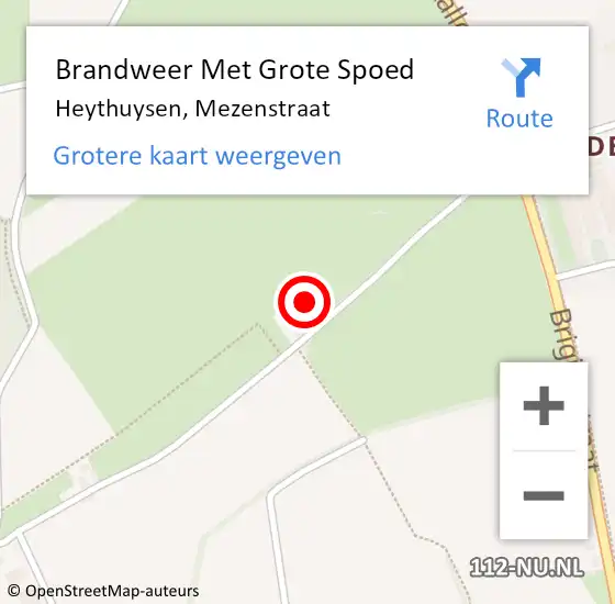 Locatie op kaart van de 112 melding: Brandweer Met Grote Spoed Naar Heythuysen, Mezenstraat op 24 november 2023 23:00