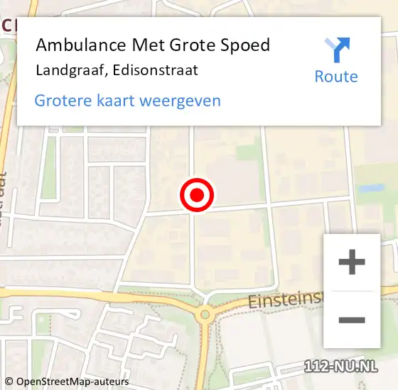 Locatie op kaart van de 112 melding: Ambulance Met Grote Spoed Naar Landgraaf, Edisonstraat op 16 september 2014 13:44