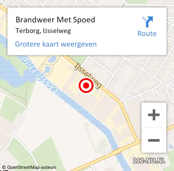 Locatie op kaart van de 112 melding: Brandweer Met Spoed Naar Terborg, IJsselweg op 24 november 2023 23:56