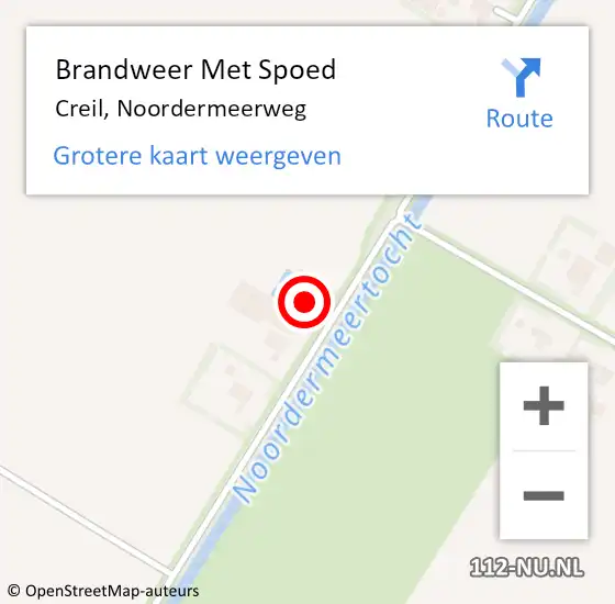 Locatie op kaart van de 112 melding: Brandweer Met Spoed Naar Creil, Noordermeerweg op 24 november 2023 23:56