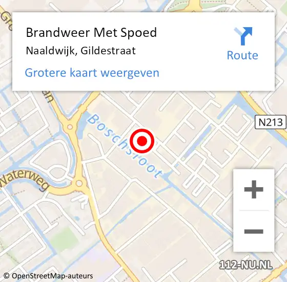 Locatie op kaart van de 112 melding: Brandweer Met Spoed Naar Naaldwijk, Gildestraat op 25 november 2023 00:33