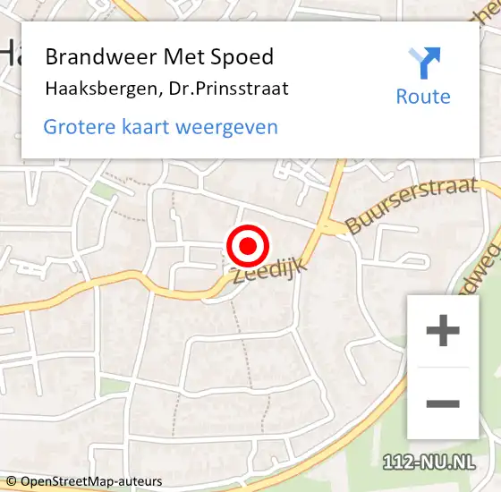 Locatie op kaart van de 112 melding: Brandweer Met Spoed Naar Haaksbergen, Dr.Prinsstraat op 25 november 2023 00:34