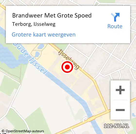 Locatie op kaart van de 112 melding: Brandweer Met Grote Spoed Naar Terborg, IJsselweg op 25 november 2023 00:44