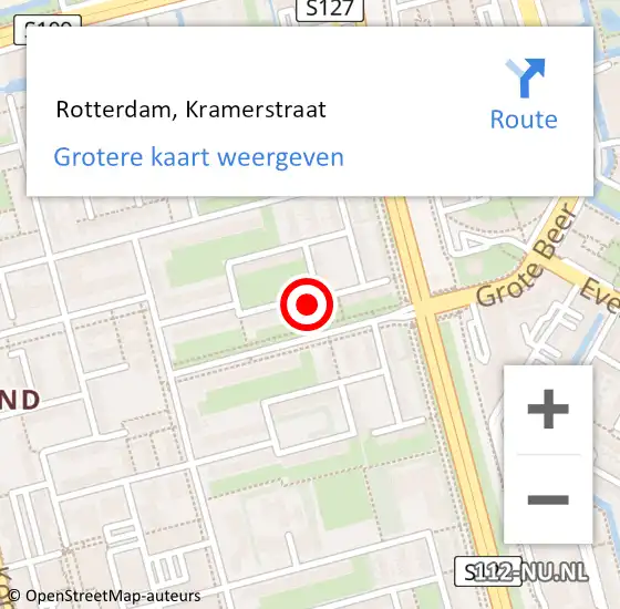 Locatie op kaart van de 112 melding:  Rotterdam, Kramerstraat op 26 november 2023 14:11