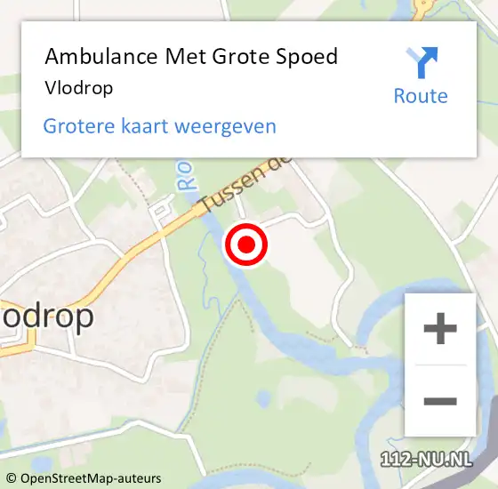 Locatie op kaart van de 112 melding: Ambulance Met Grote Spoed Naar Vlodrop op 26 november 2023 14:43