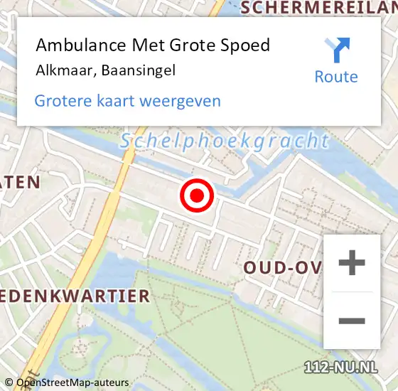 Locatie op kaart van de 112 melding: Ambulance Met Grote Spoed Naar Alkmaar, Baansingel op 26 november 2023 14:44