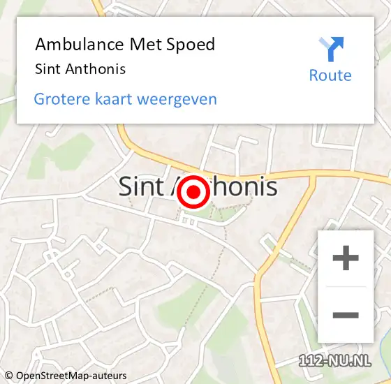 Locatie op kaart van de 112 melding: Ambulance Met Spoed Naar Sint Anthonis op 26 november 2023 15:39