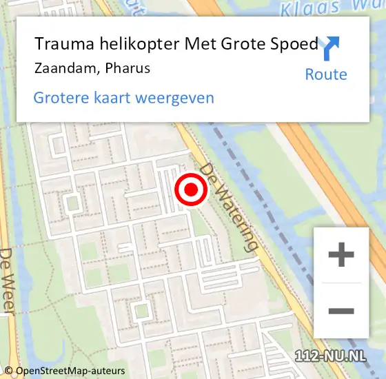 Locatie op kaart van de 112 melding: Trauma helikopter Met Grote Spoed Naar Zaandam, Pharus op 26 november 2023 16:05