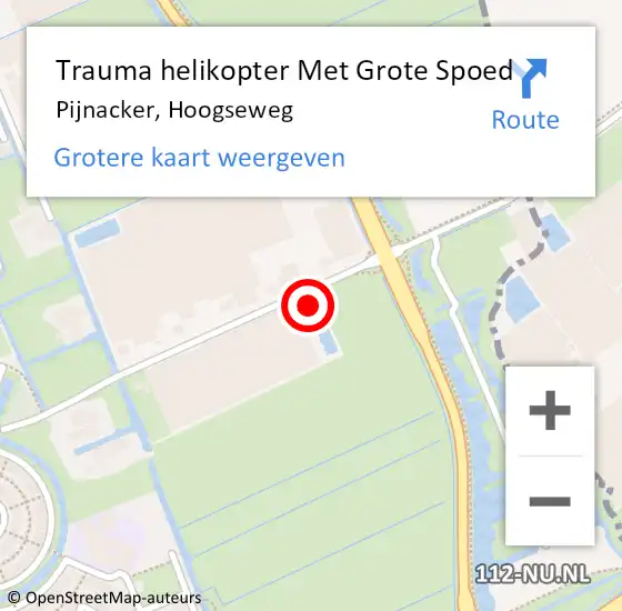 Locatie op kaart van de 112 melding: Trauma helikopter Met Grote Spoed Naar Pijnacker, Hoogseweg op 26 november 2023 16:29