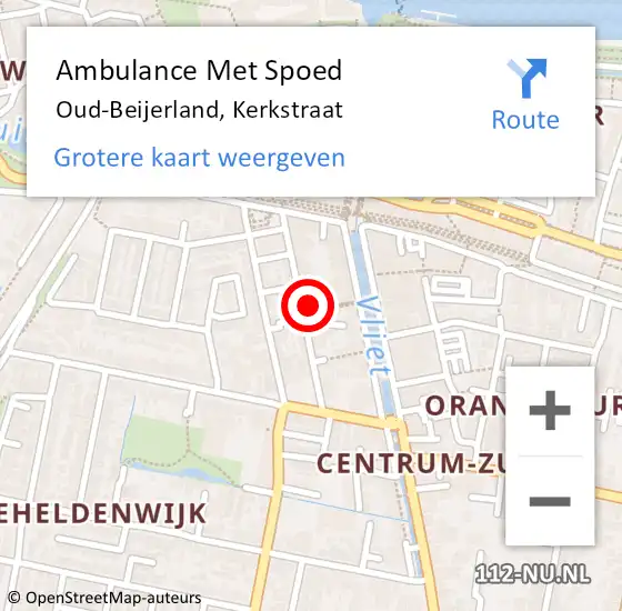 Locatie op kaart van de 112 melding: Ambulance Met Spoed Naar Oud-Beijerland, Kerkstraat op 26 november 2023 17:37