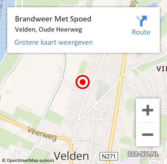 Locatie op kaart van de 112 melding: Brandweer Met Spoed Naar Velden, Oude Heerweg op 26 november 2023 19:53