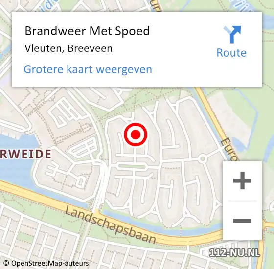 Locatie op kaart van de 112 melding: Brandweer Met Spoed Naar Vleuten, Breeveen op 26 november 2023 20:16