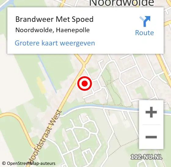 Locatie op kaart van de 112 melding: Brandweer Met Spoed Naar Noordwolde, Haenepolle op 26 november 2023 22:57